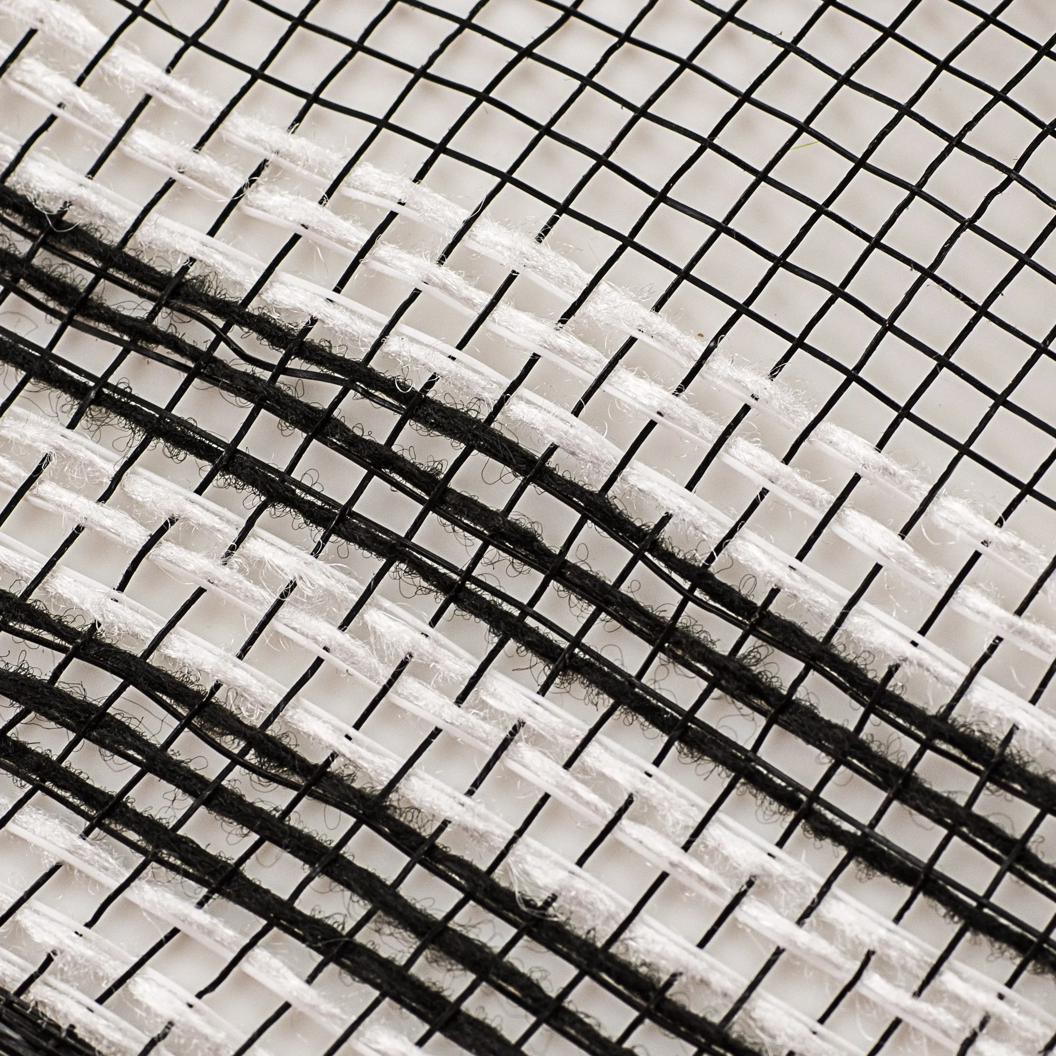 10" Border Stripe Mesh: Black & White