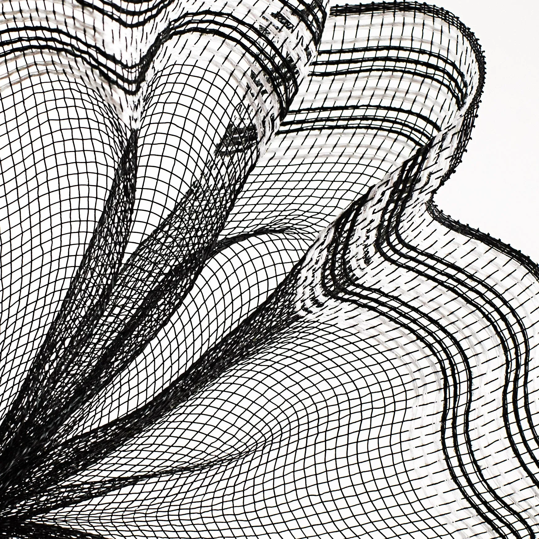 10" Border Stripe Mesh: Black & White