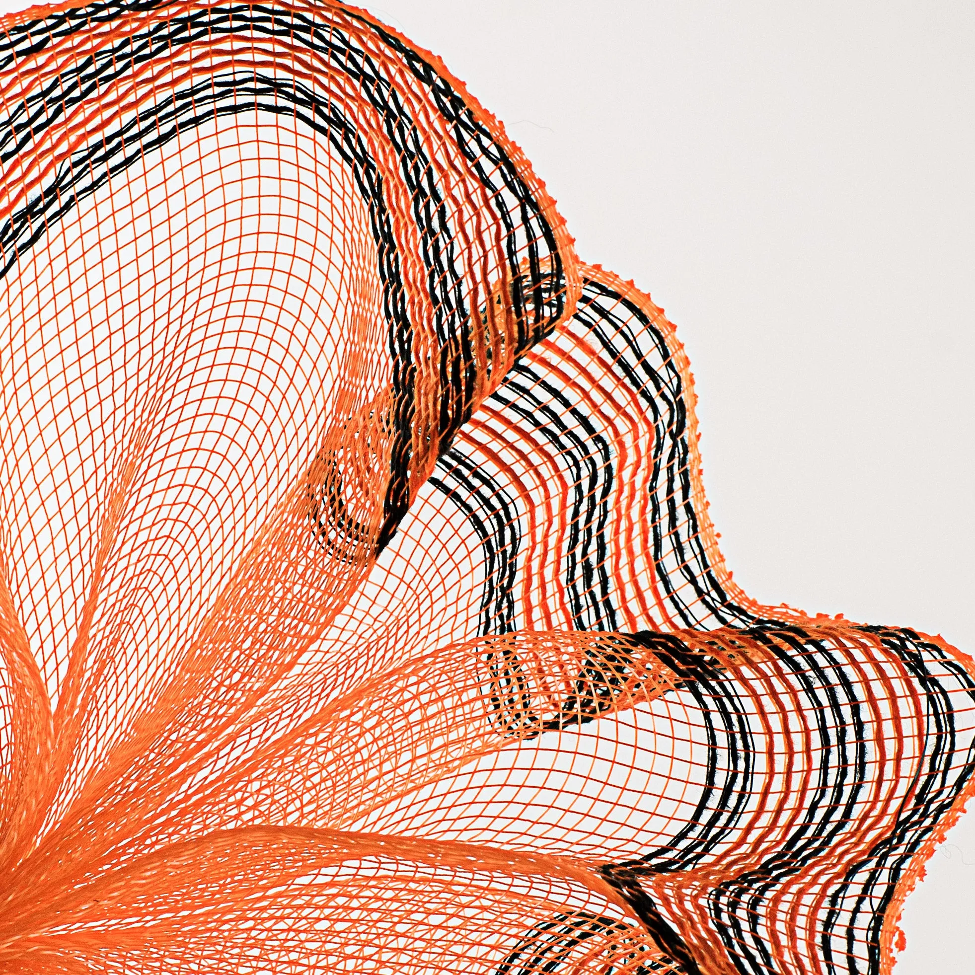 10" Border Stripe Mesh: Orange & Black
