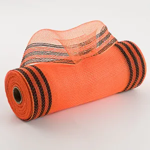 10" Border Stripe Mesh: Orange & Black