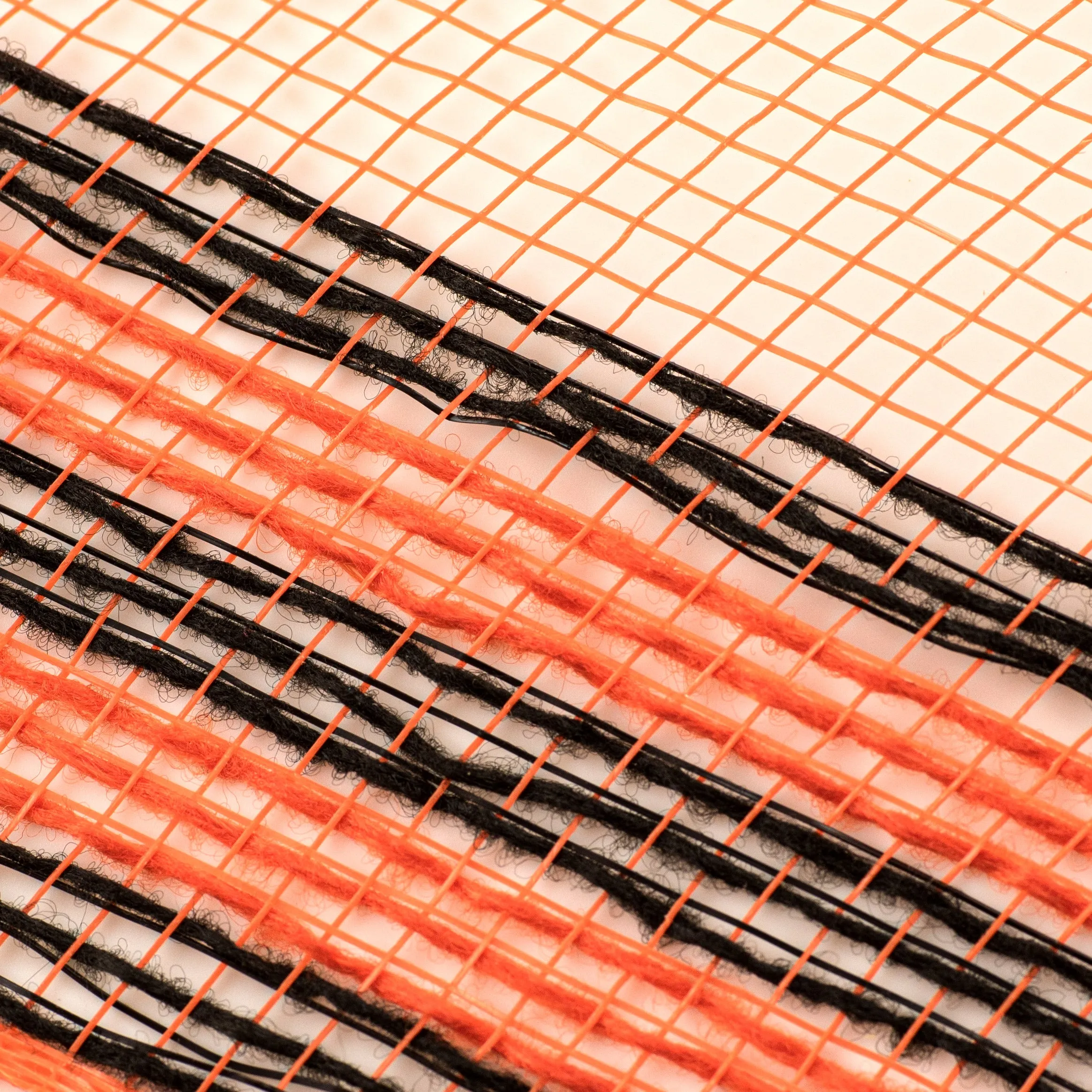 10" Border Stripe Mesh: Orange & Black