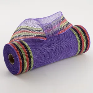 10" Border Stripe Mesh: Purple, Orange, Black, Fresh Green
