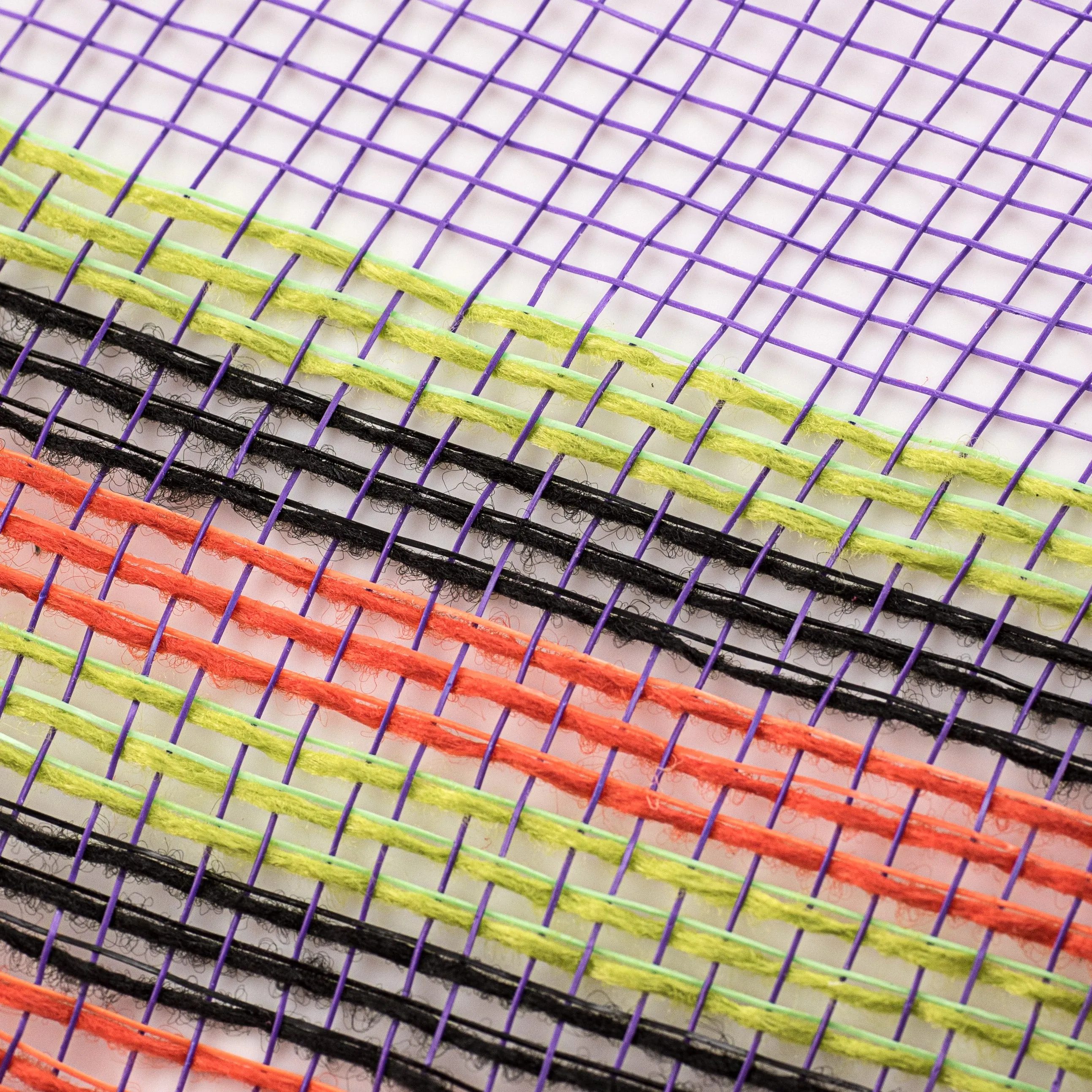 10" Border Stripe Mesh: Purple, Orange, Black, Fresh Green