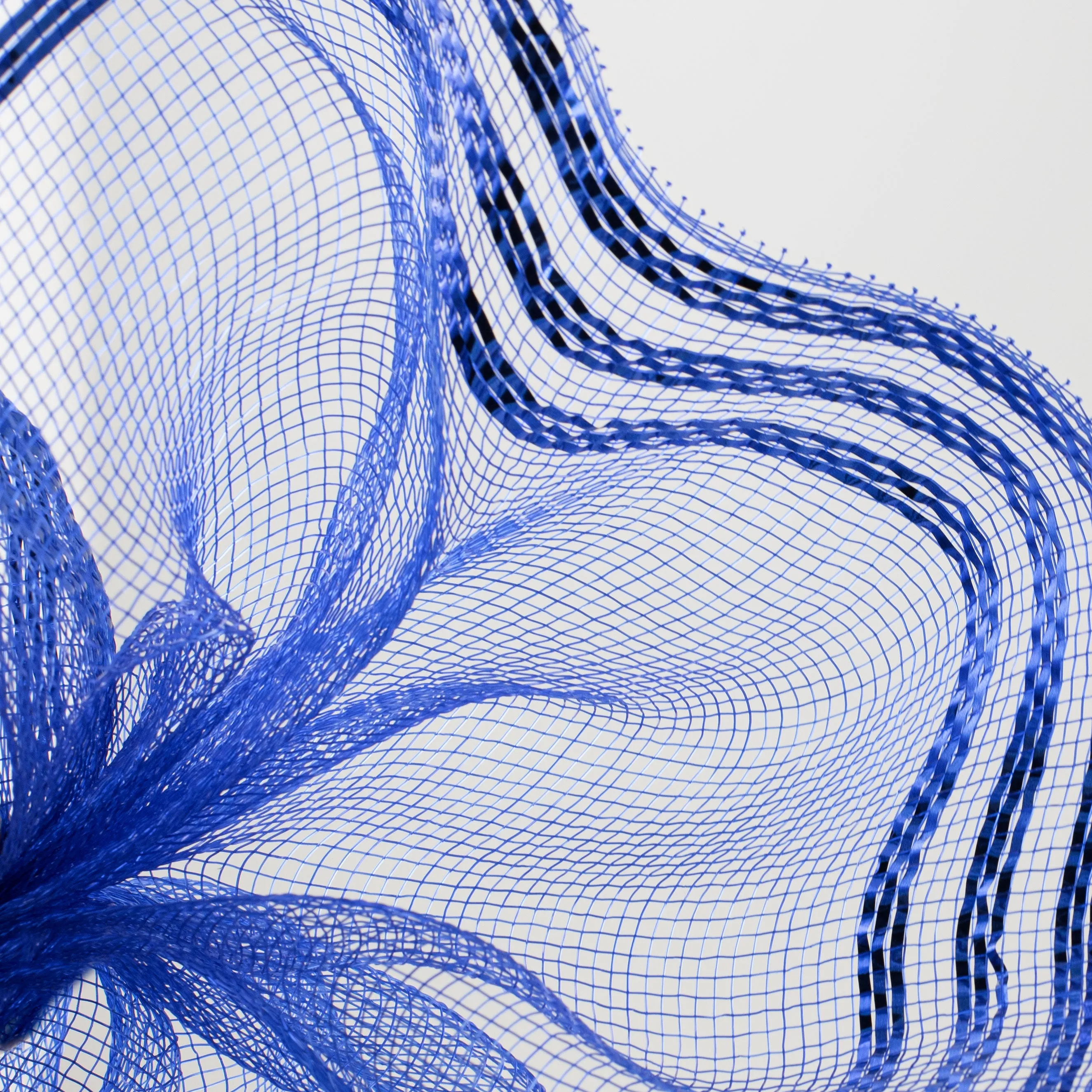 10" Border Stripe Metallic Mesh: Royal Blue
