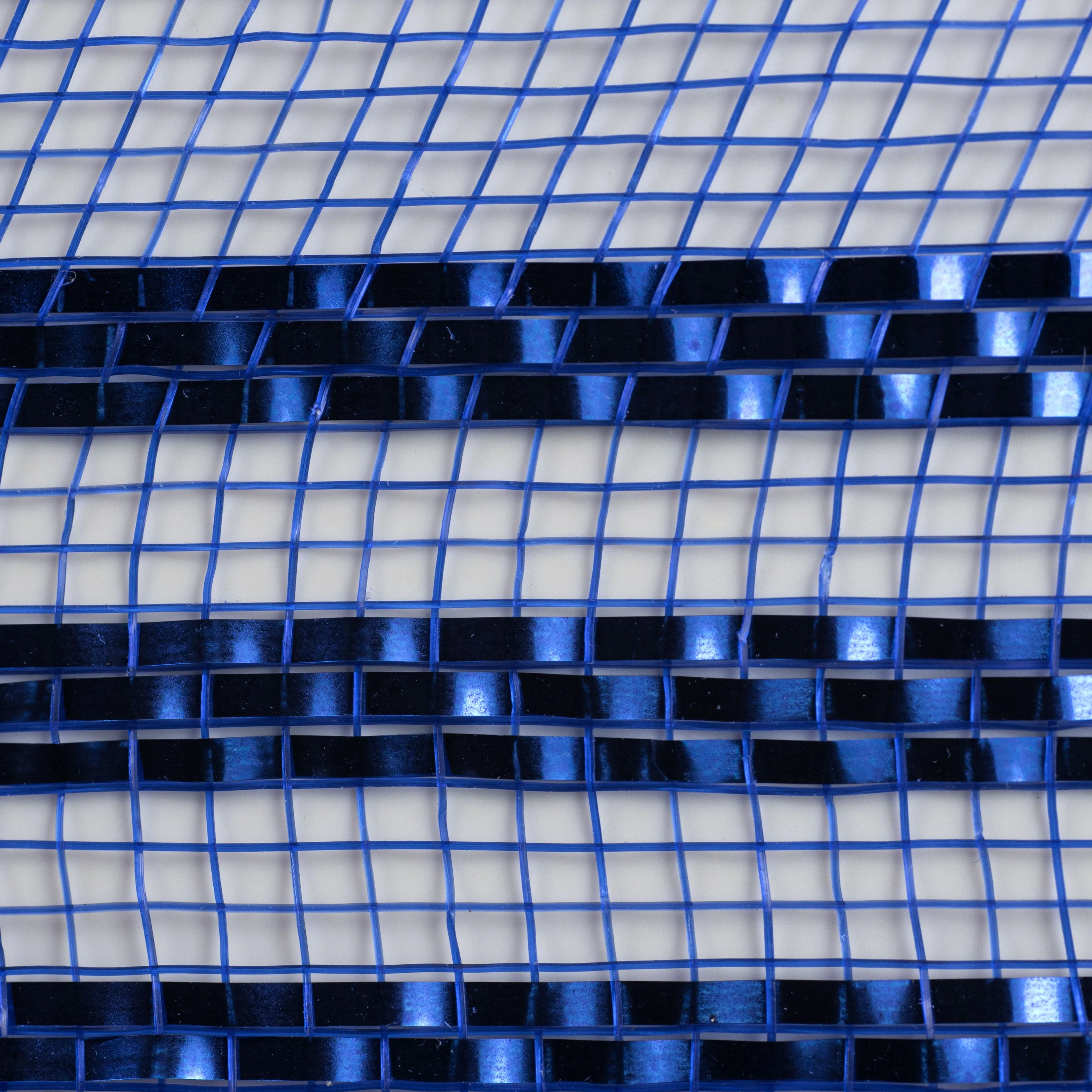 10" Border Stripe Metallic Mesh: Royal Blue