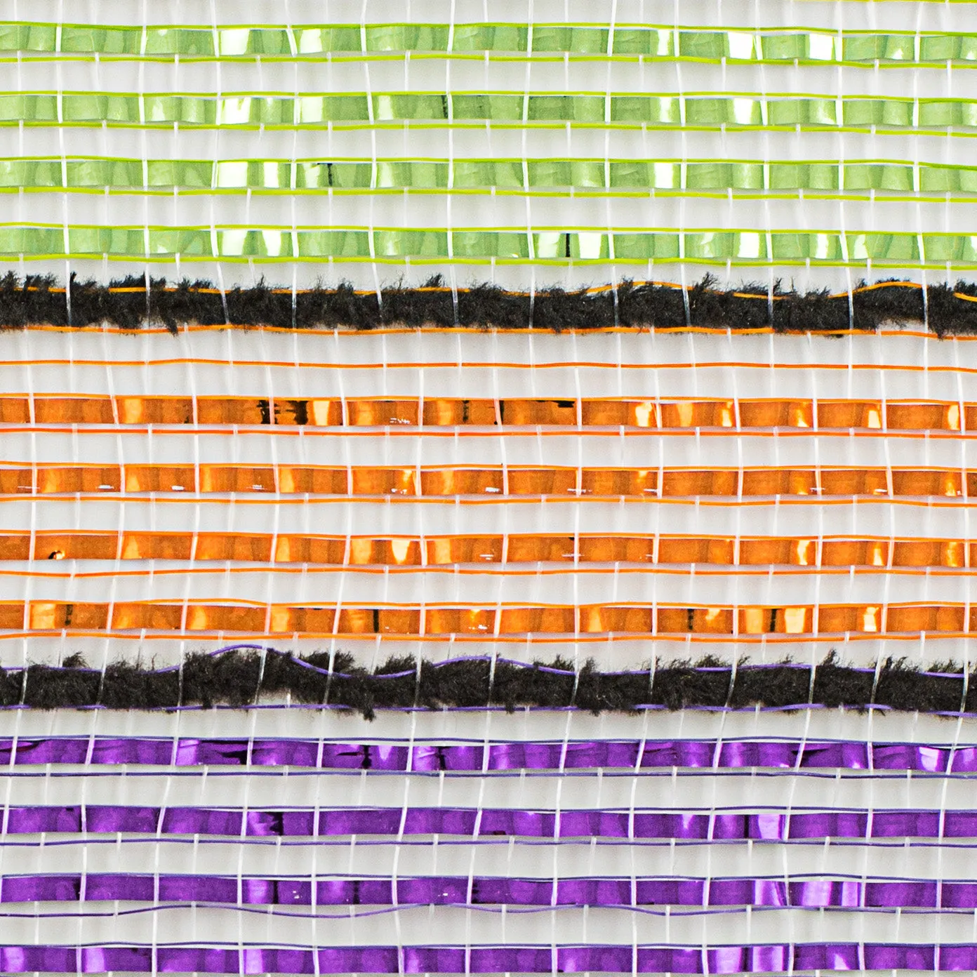 10" Bright Metallic Stripe Mesh: Purple, Lime, Orange, Black