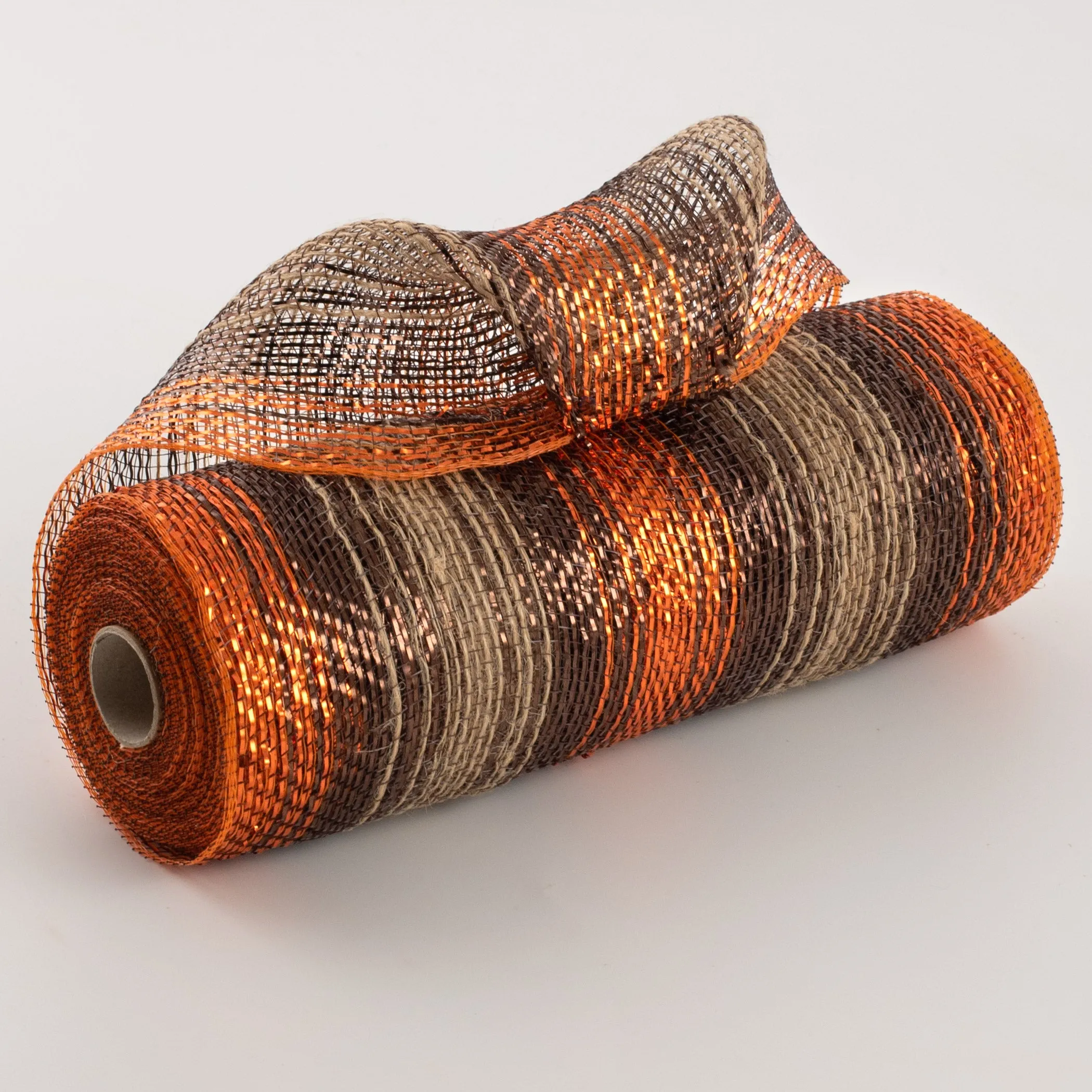 10" Burlap Deco Mesh: Metallic Fall Jute