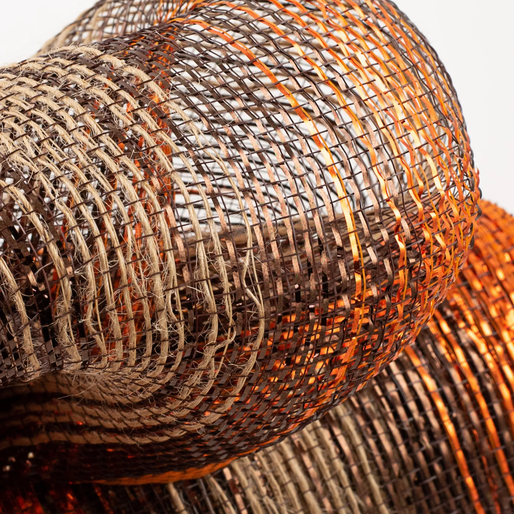 10" Burlap Deco Mesh: Metallic Fall Jute
