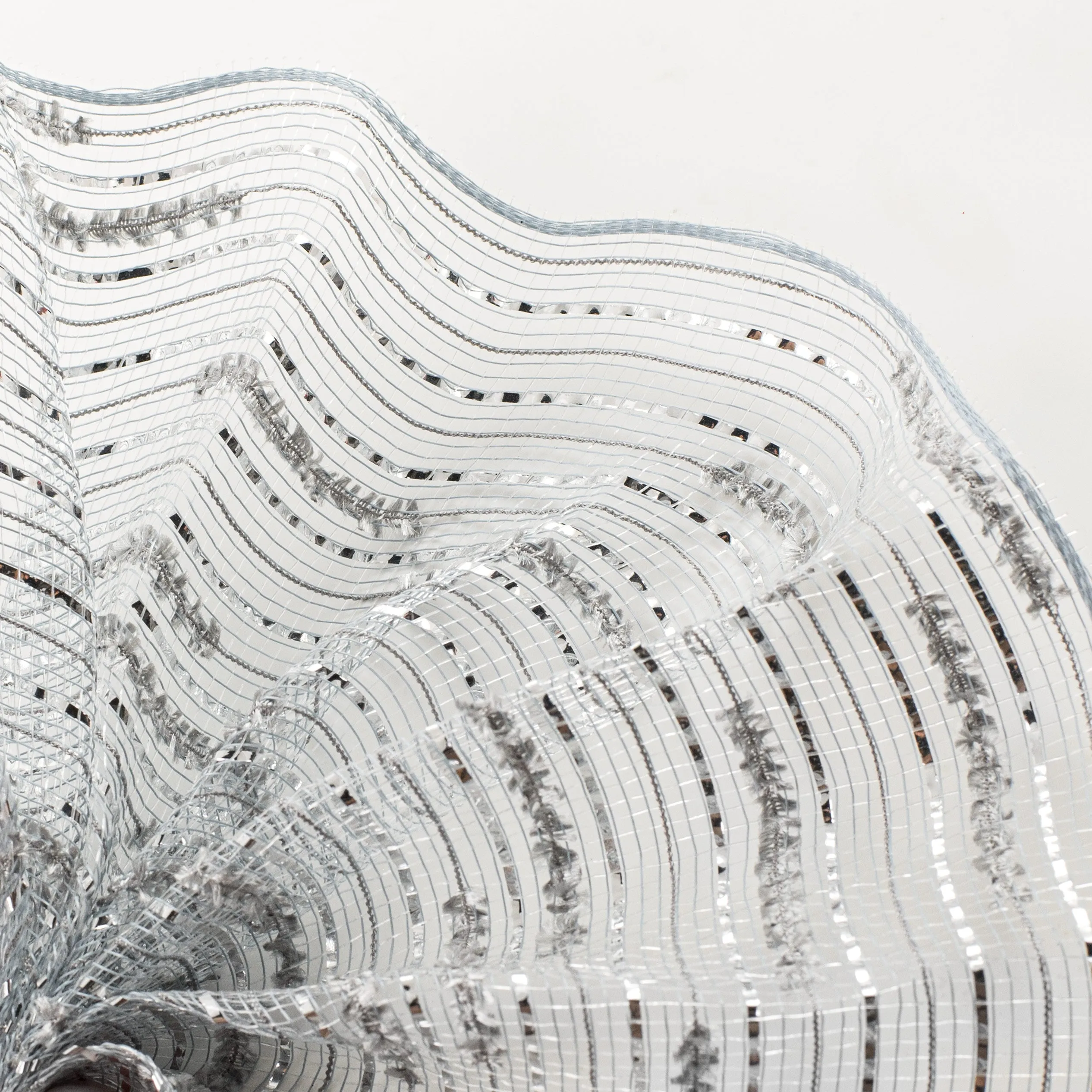 10" Double Snowdrift Deco Mesh: Silver