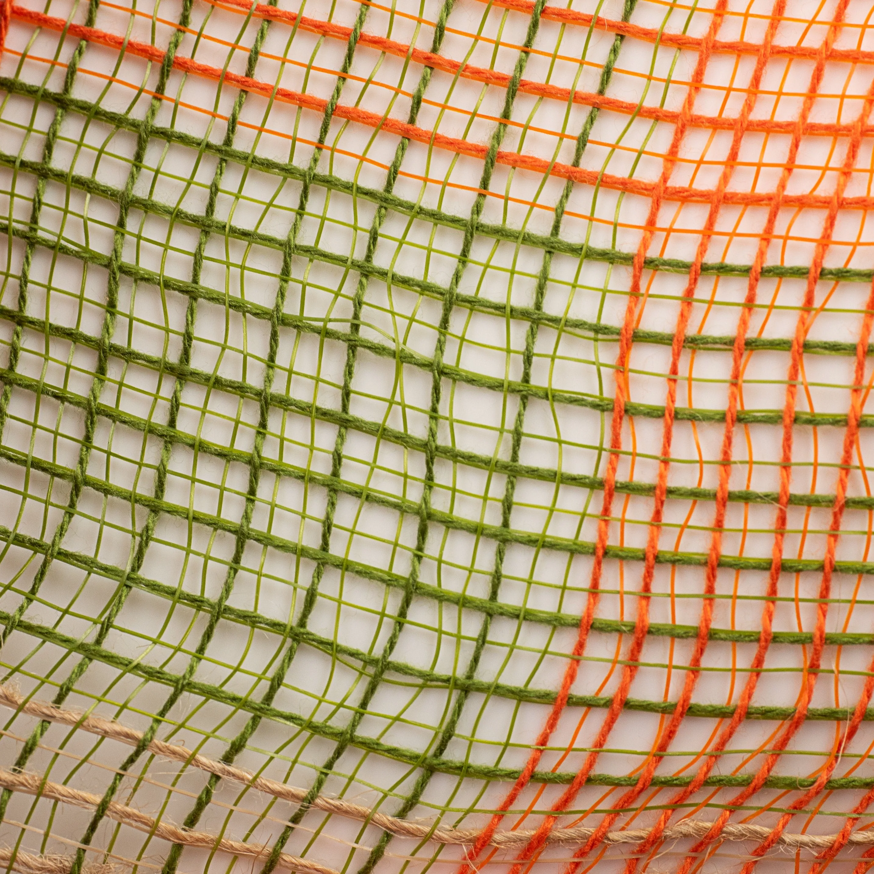 10" Fabric Mesh: Fall Plaid Jute