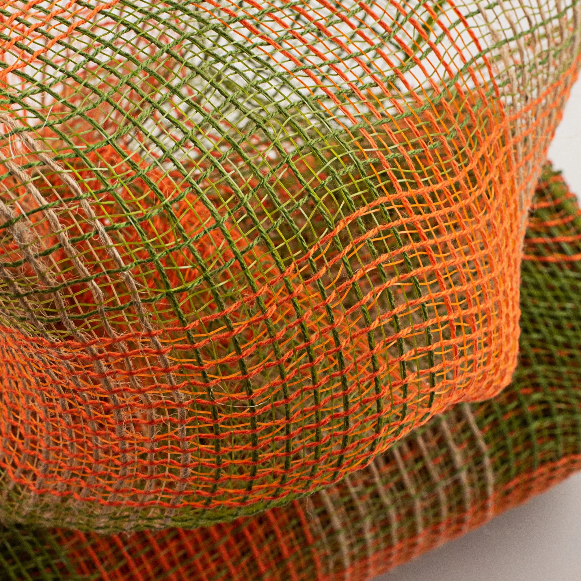 10" Fabric Mesh: Fall Plaid Jute