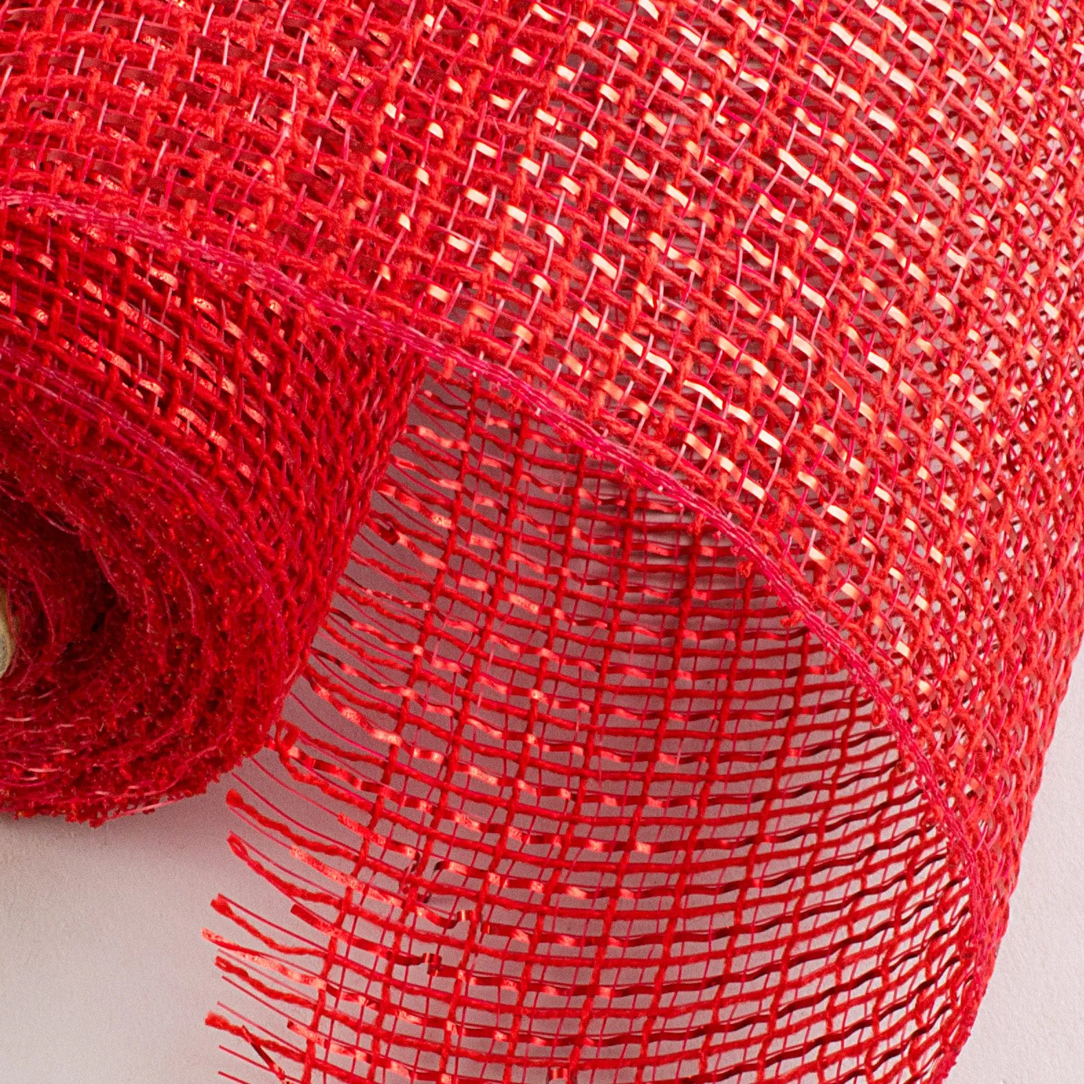 10" Fabric Mesh: Metallic Red