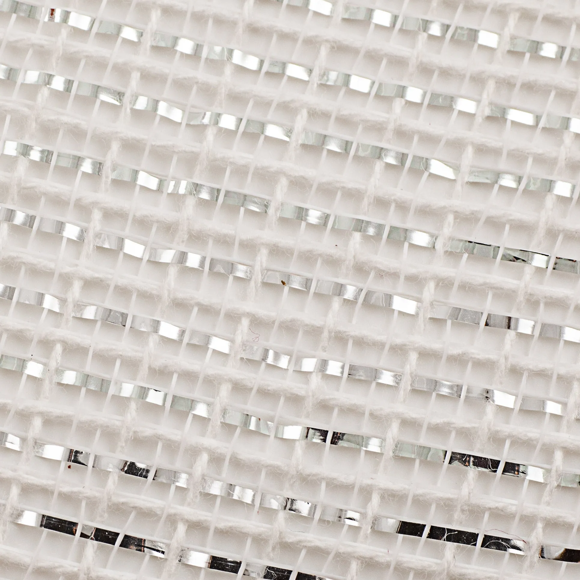 10" Fabric Mesh: Metallic Silver/White