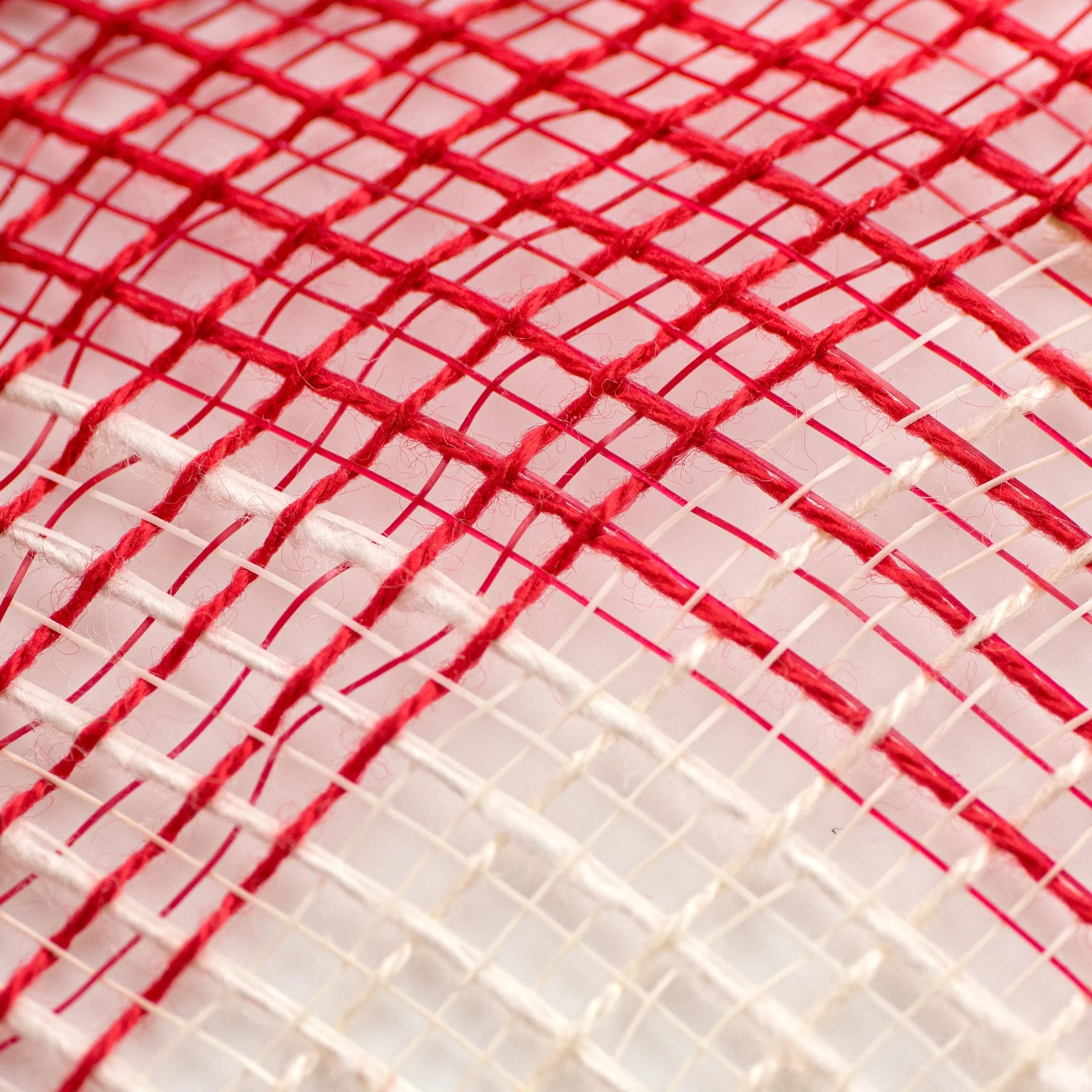 10" Fabric Mesh: Red & Cream Plaid