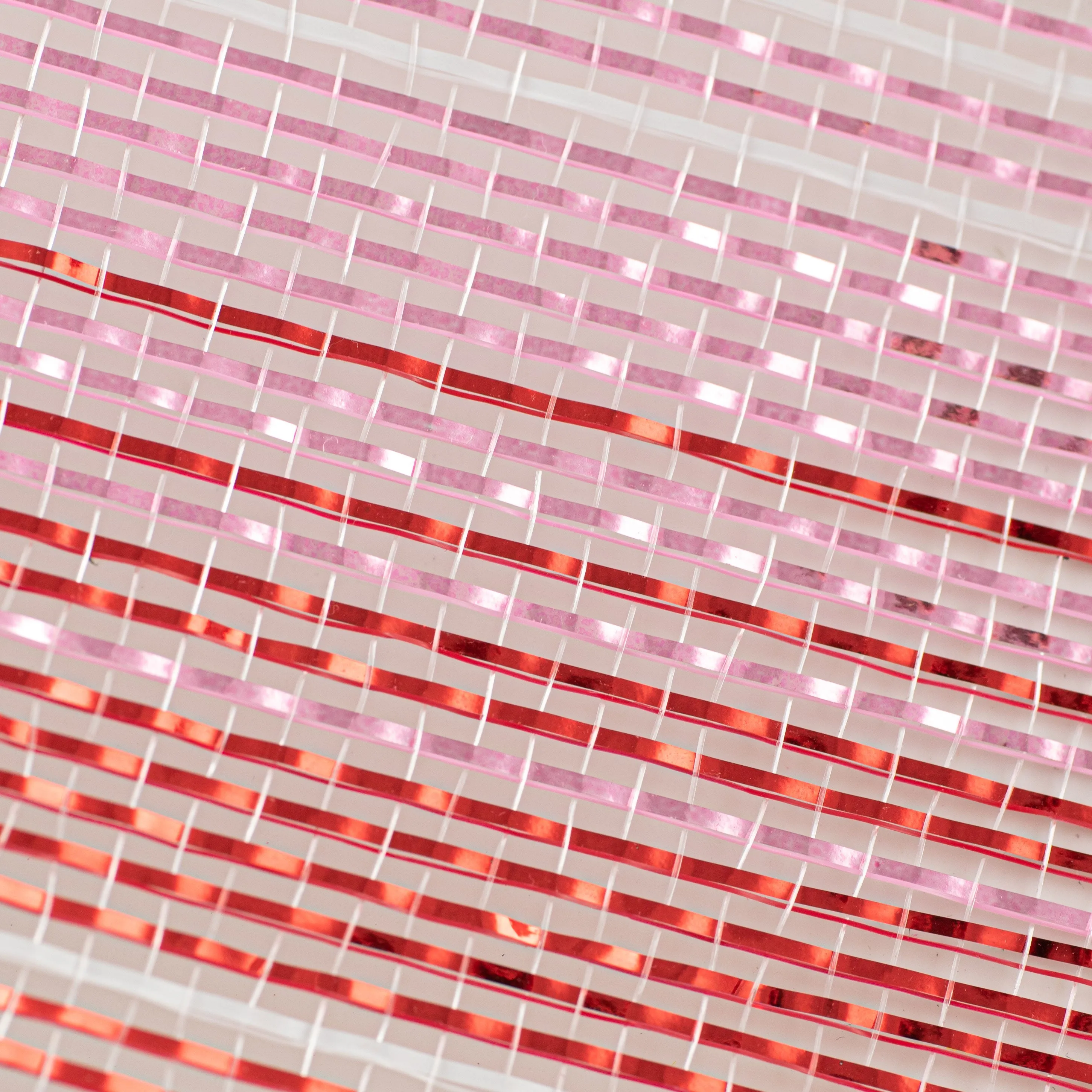 10" Metallic Ombré Mesh: Pink, Red, White