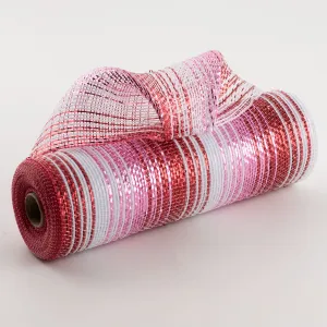 10" Metallic Ombré Mesh: Pink, Red, White