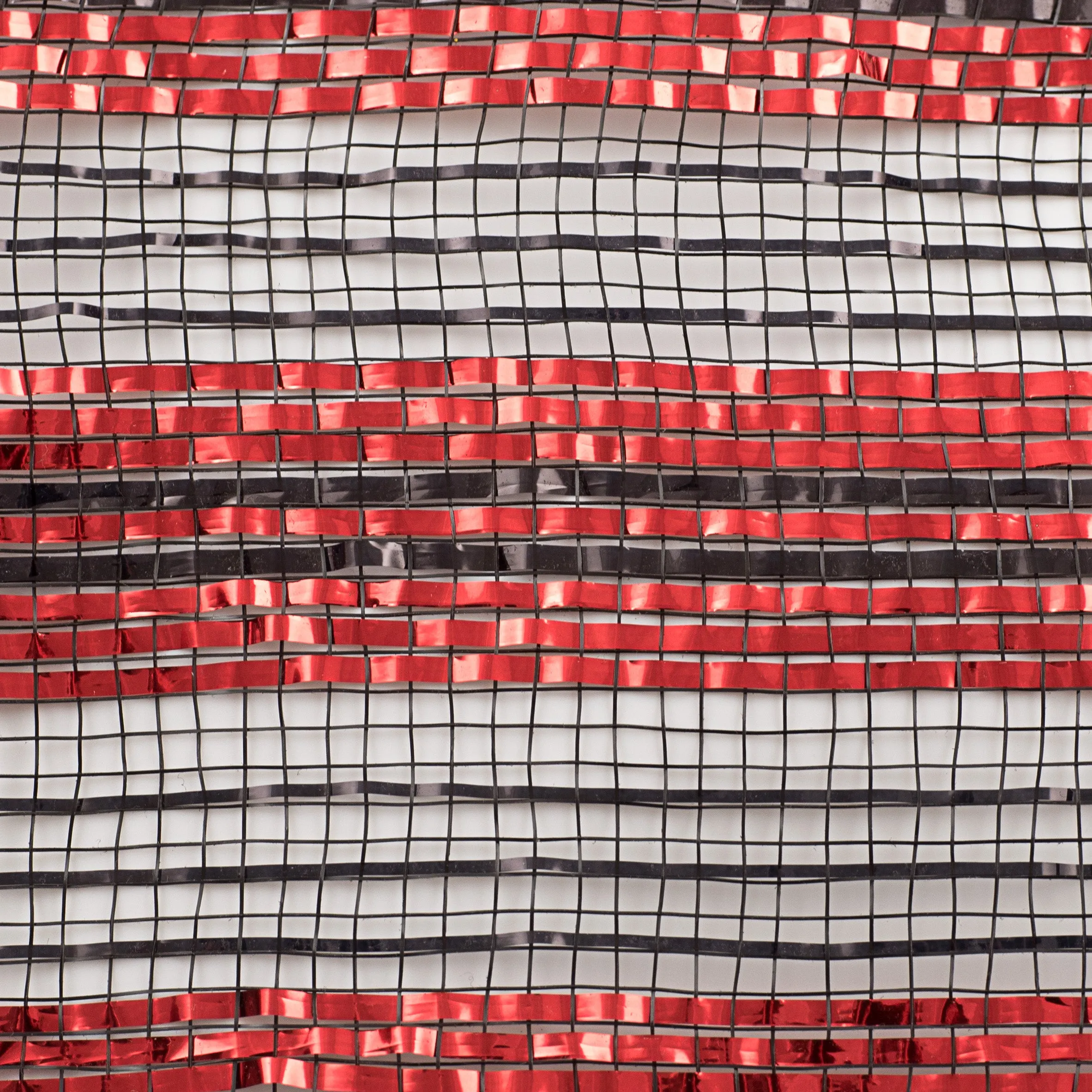 10" Metallic Stripe Mesh: Red & Black