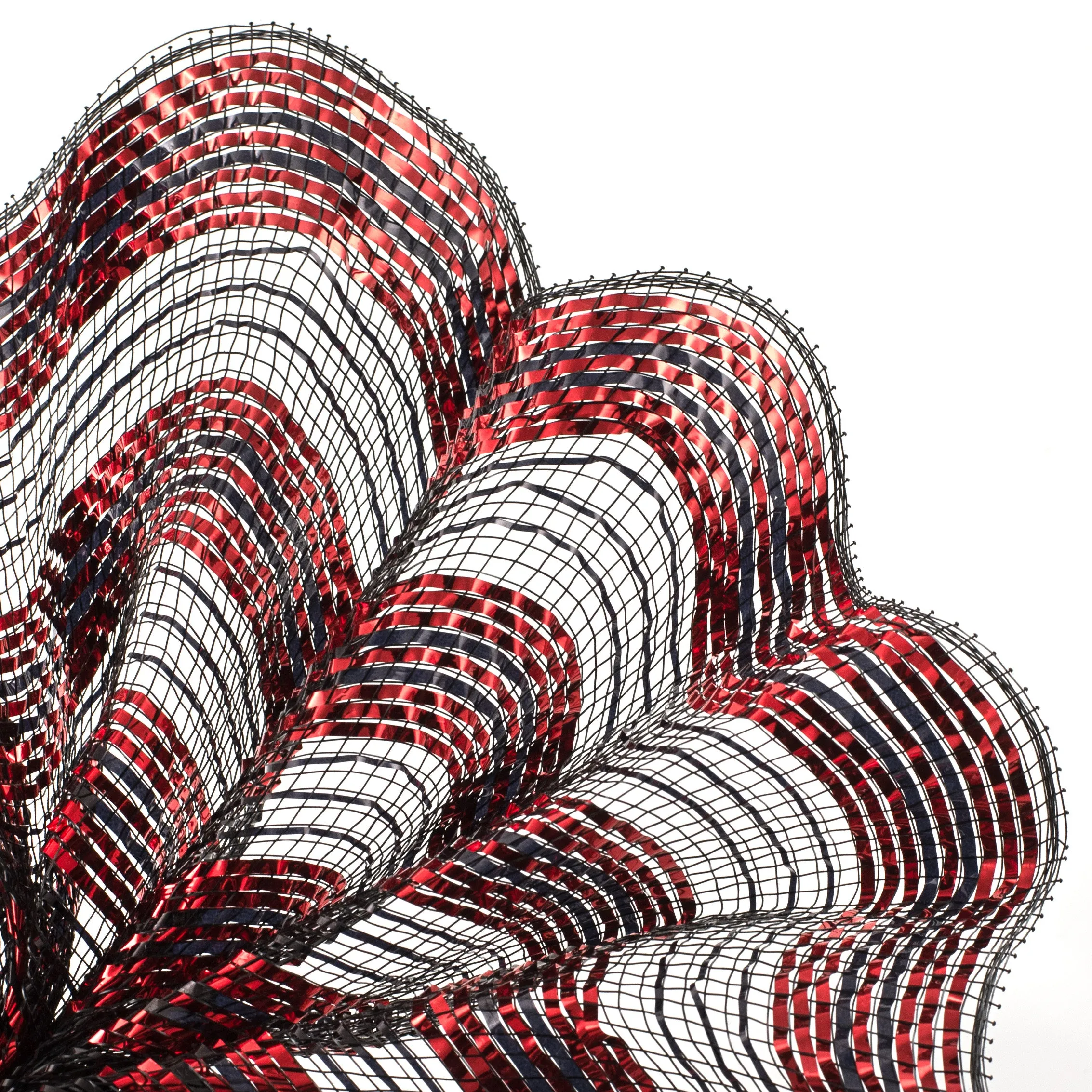 10" Metallic Stripe Mesh: Red & Black