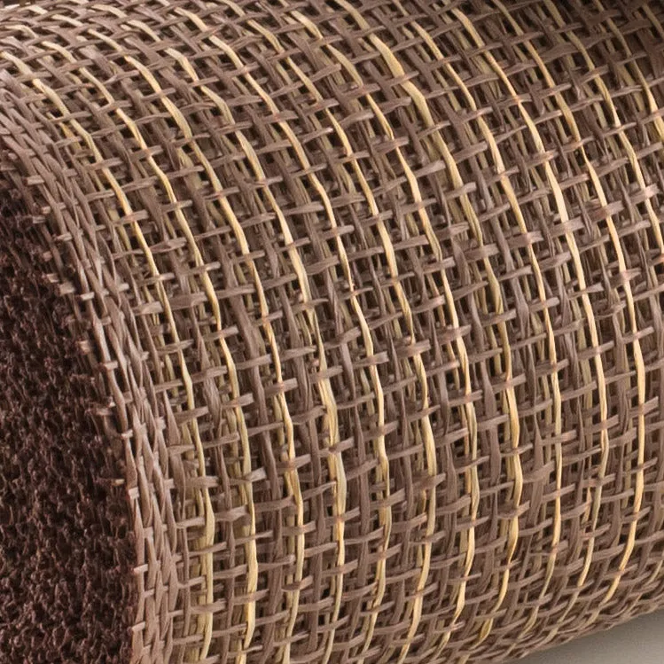 10" Multi Poly Burlap Check Mesh: Brown & Beige