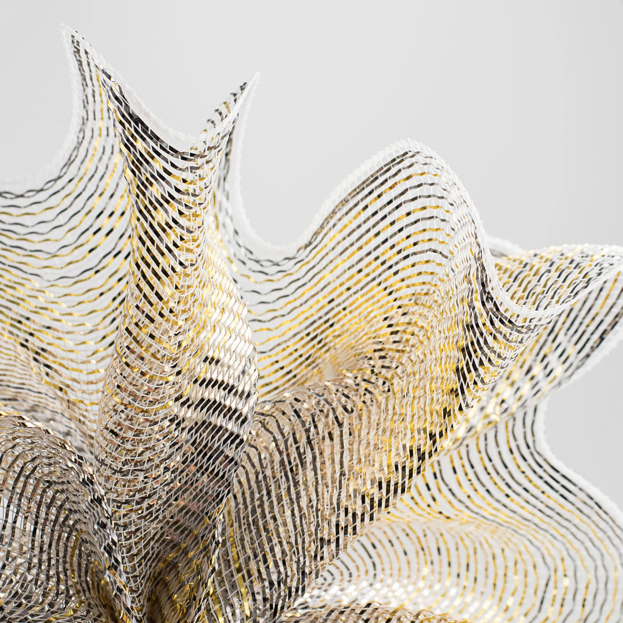 10" Ombré Metallic Deco Mesh: Pewter, Gold, Silver