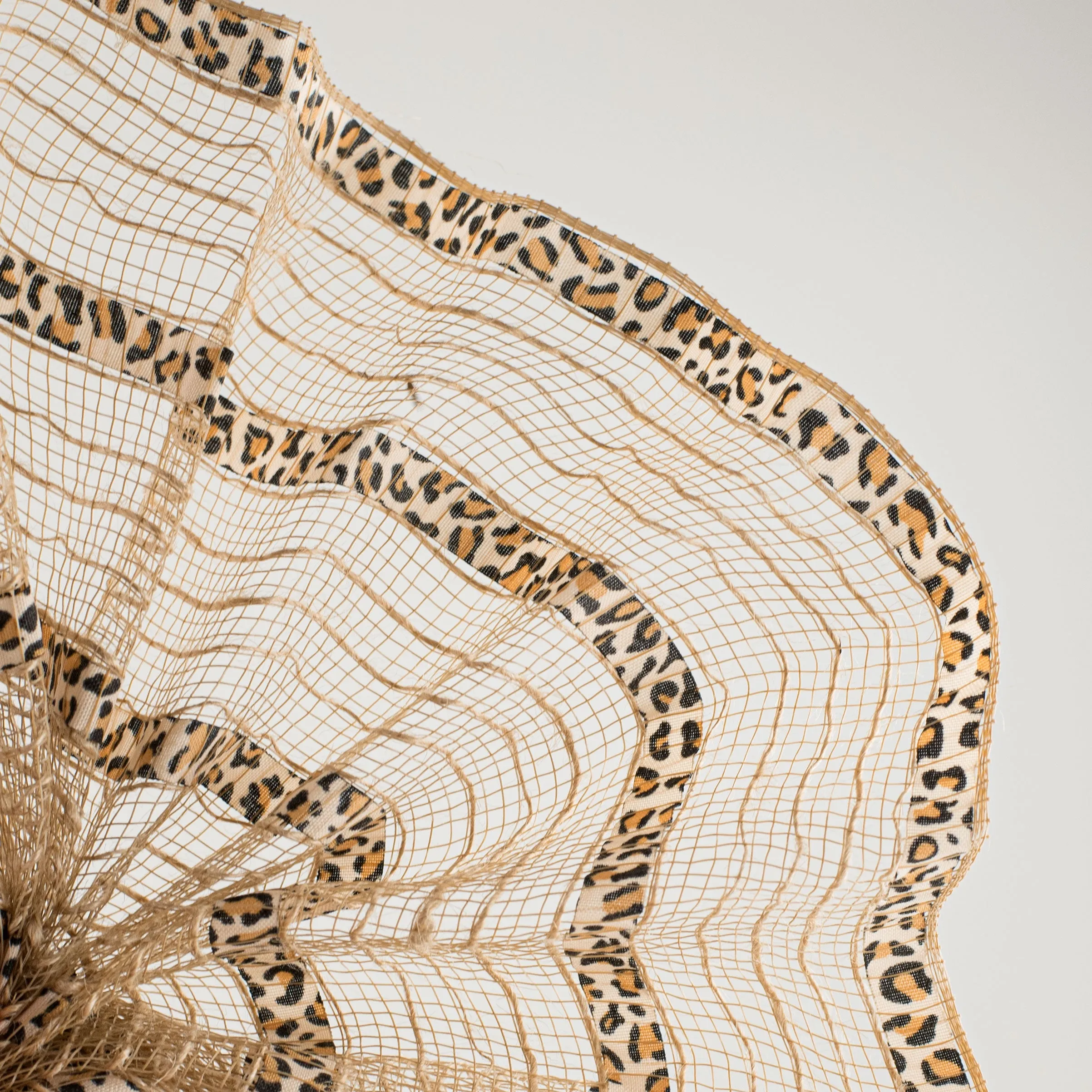 10" Patterned Mesh: Natural Jute & Cheetah Print