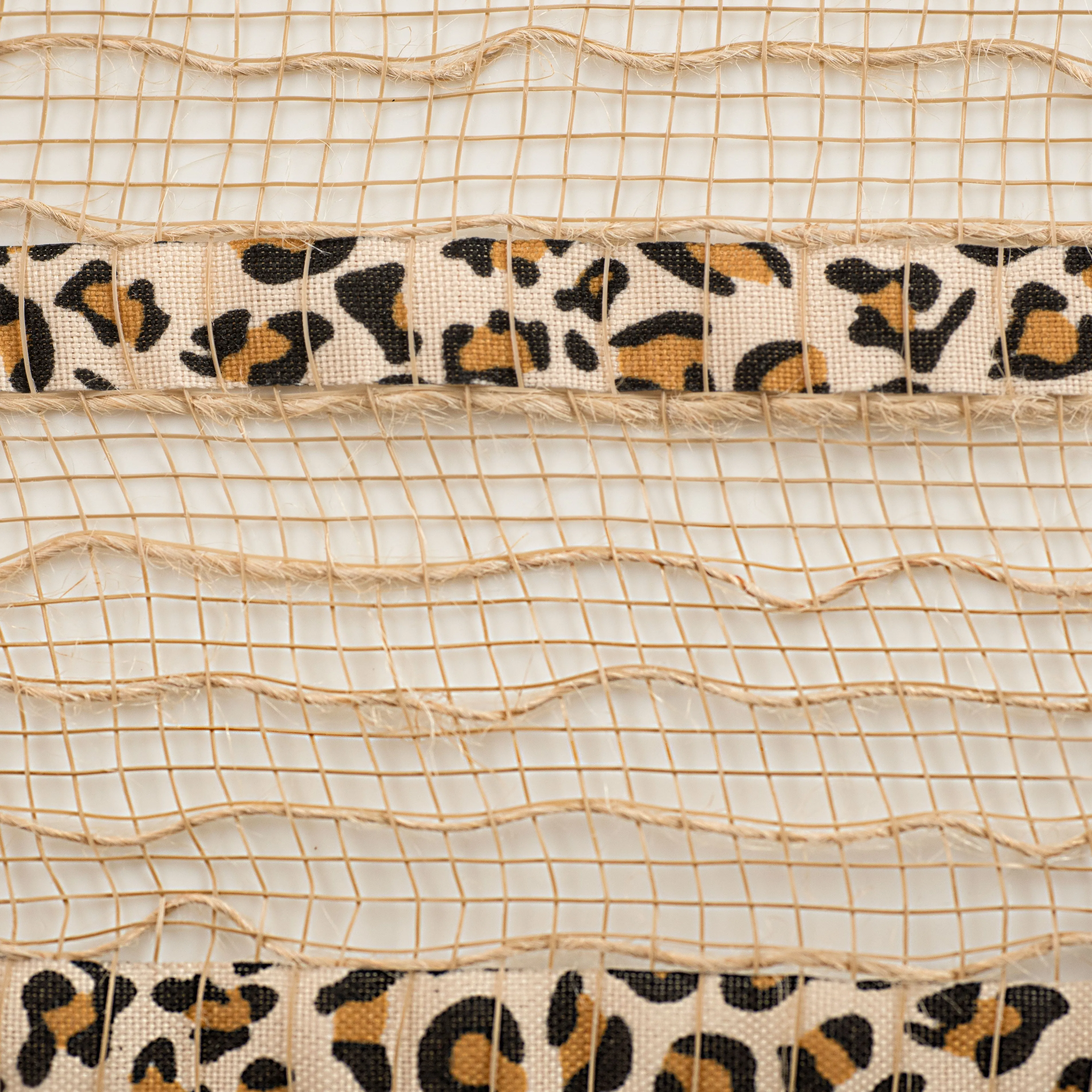 10" Patterned Mesh: Natural Jute & Cheetah Print