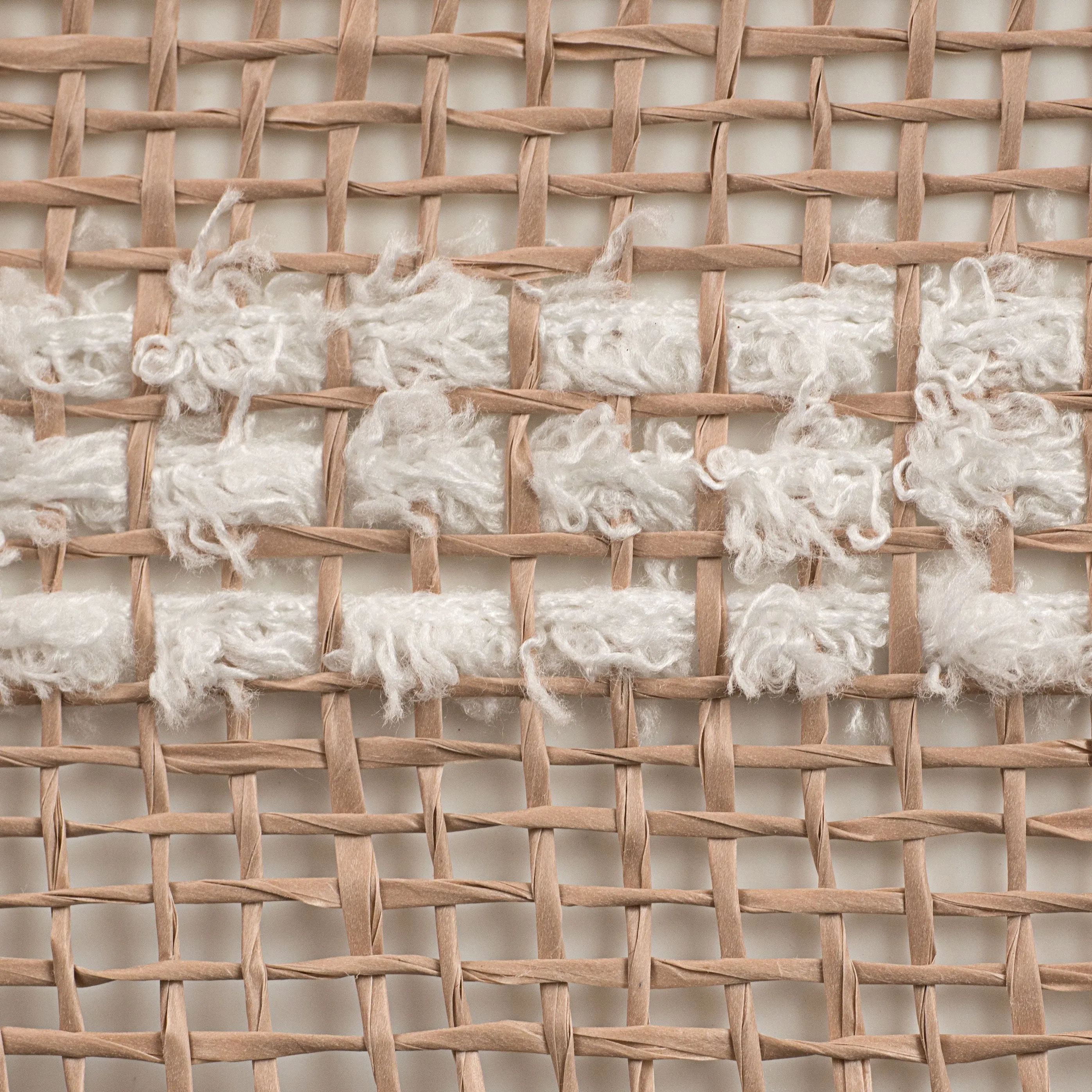 10" Poly Burlap Mesh: Natural Brown with Snowdrift