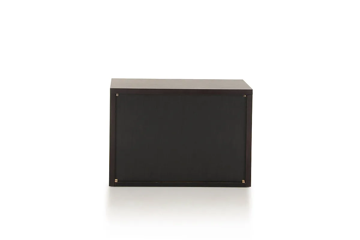 15" Wenge Veneer And Steel Nightstand