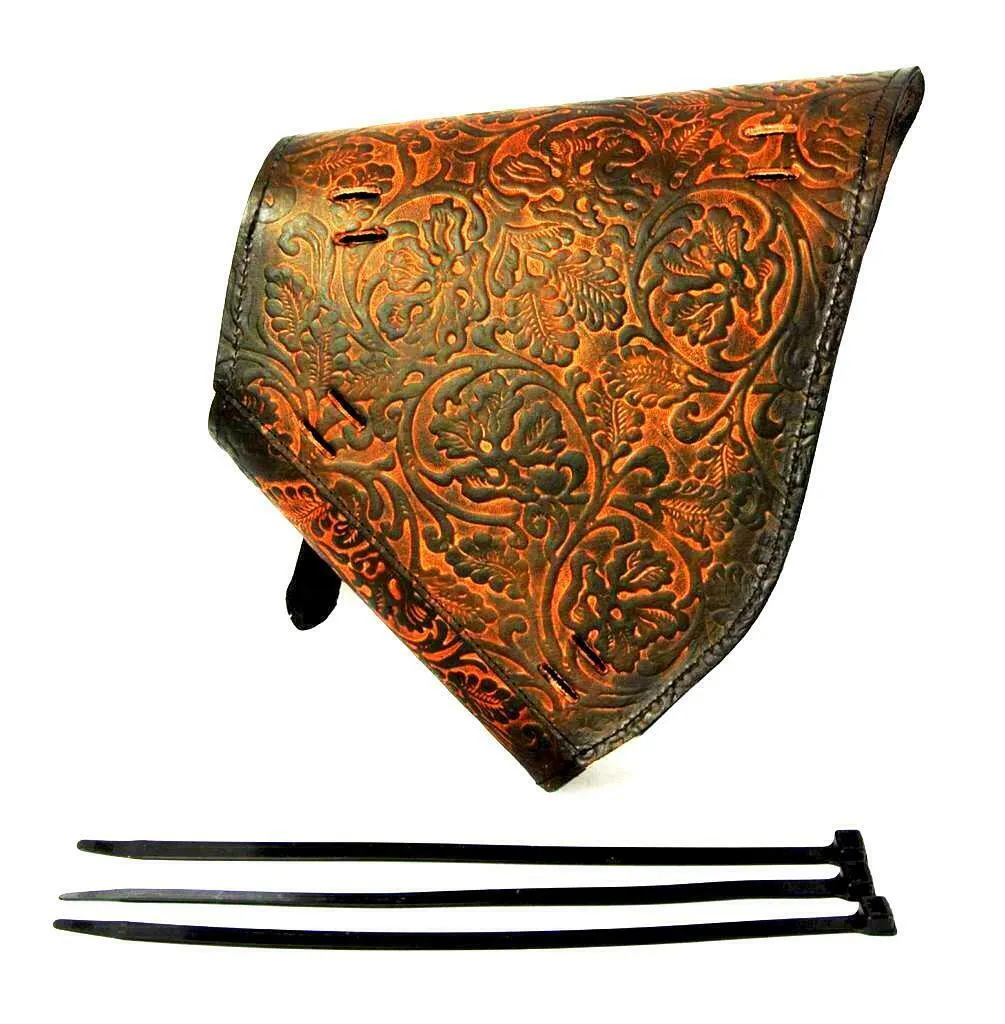 2000-2024 Harley Softail Saddle Bag Chopper Antique Brown Oak Leaf Leather MRC