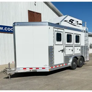 2025 4 Star 3 Horse Bumper Trailer Pull 8' Wide, 15' Long
