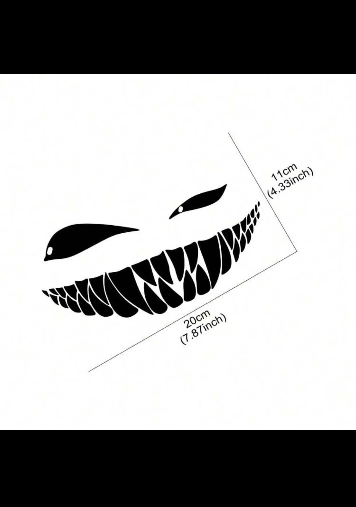 20x11cm Grin Bad Smile Car 3D Sticker. DIY Deforation Auto door Window ,Motorcycles,Laptop,Walls ( imported).