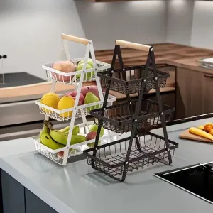 3 Tier Metalic Multi Purpose Storage Basket GOLDEN  (5346)