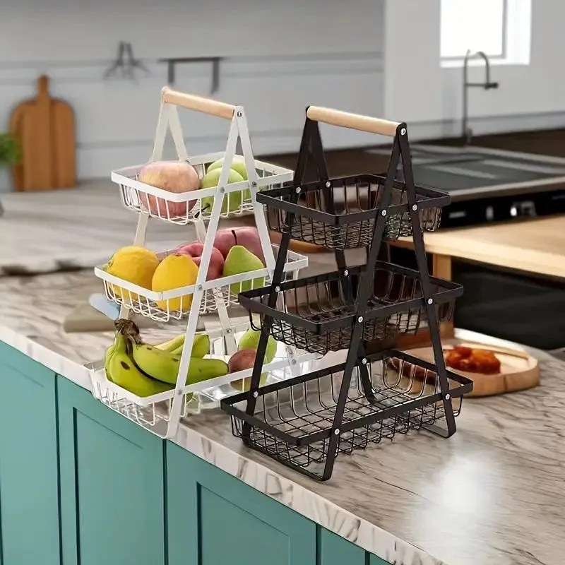 3 Tier Metalic Multi Purpose Storage Basket GOLDEN  (5346)
