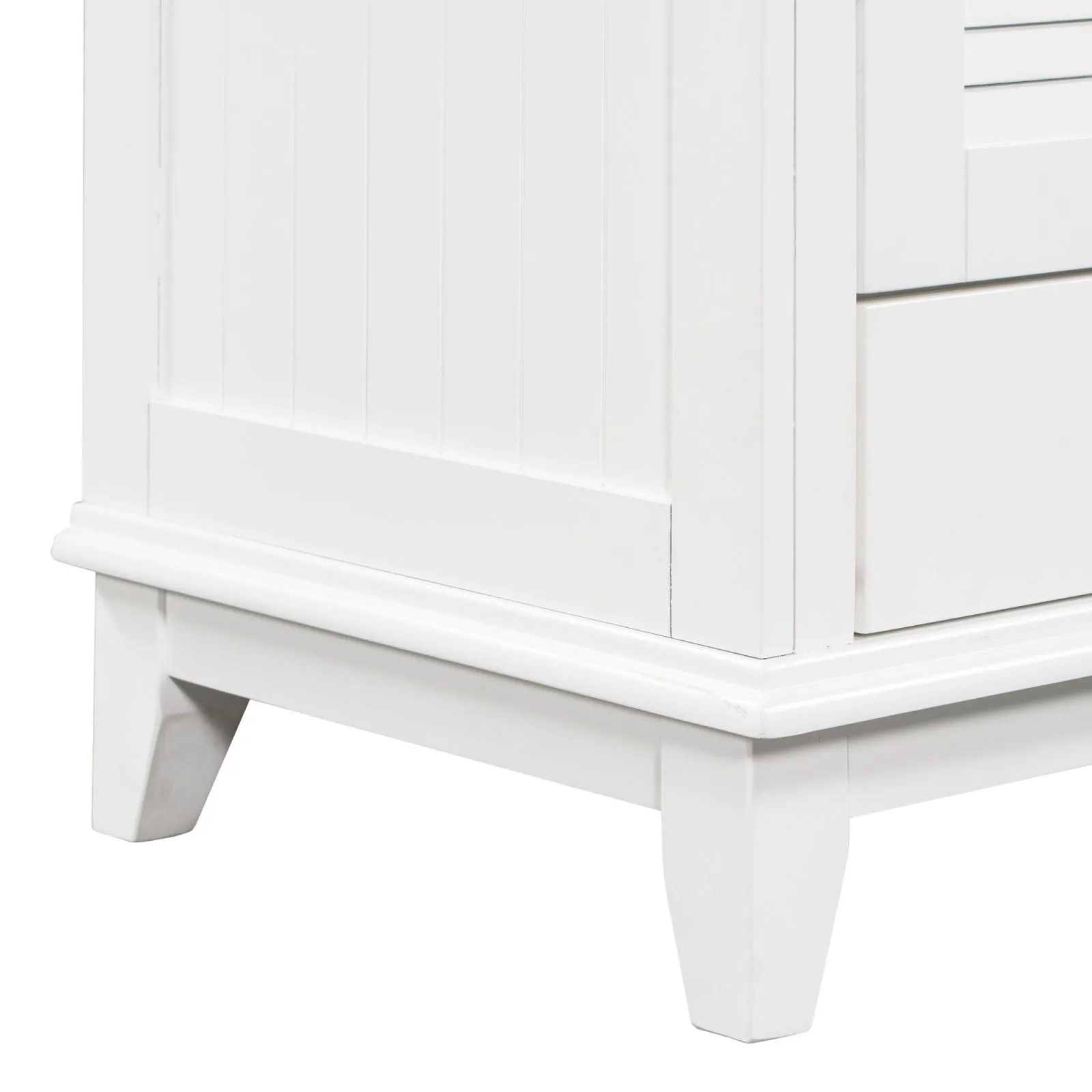30" Wood Double Doors Bathroom Vanity,  White Spacious Drawer Standalone Cabinet