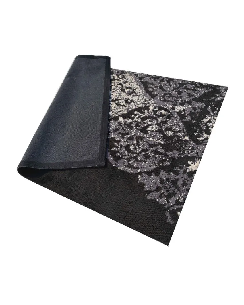 Abstract Striking Grey Polyester Carpet