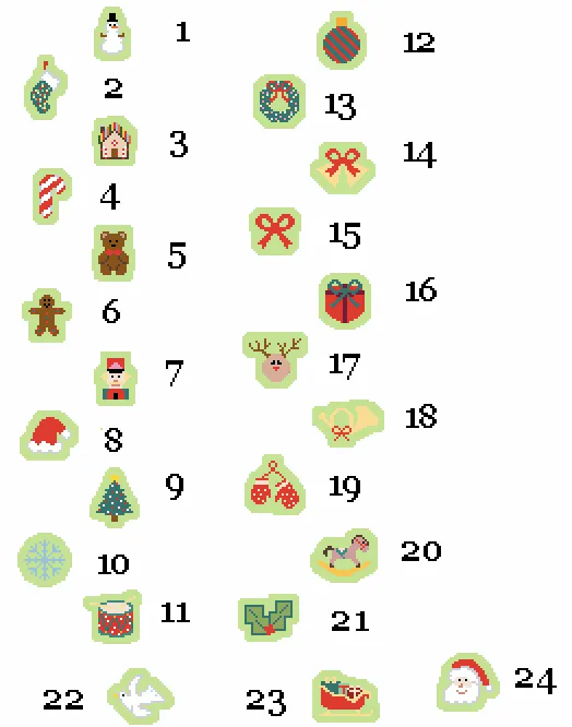 Advent Sleigh Calendar with Icons