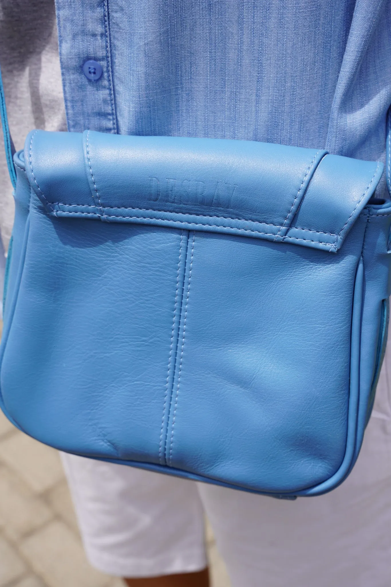 Airforce Blue Saddle Sling Bag