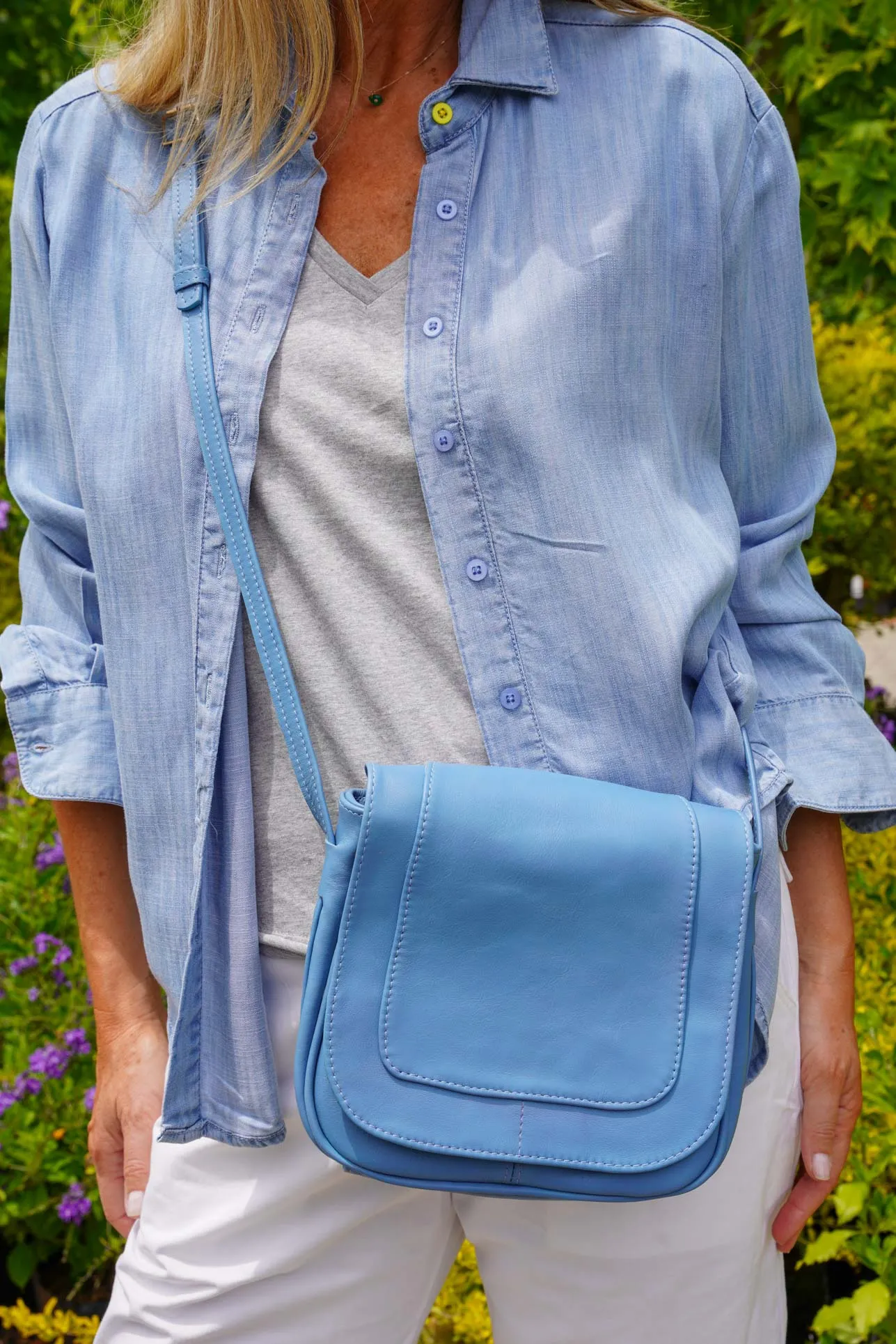 Airforce Blue Saddle Sling Bag