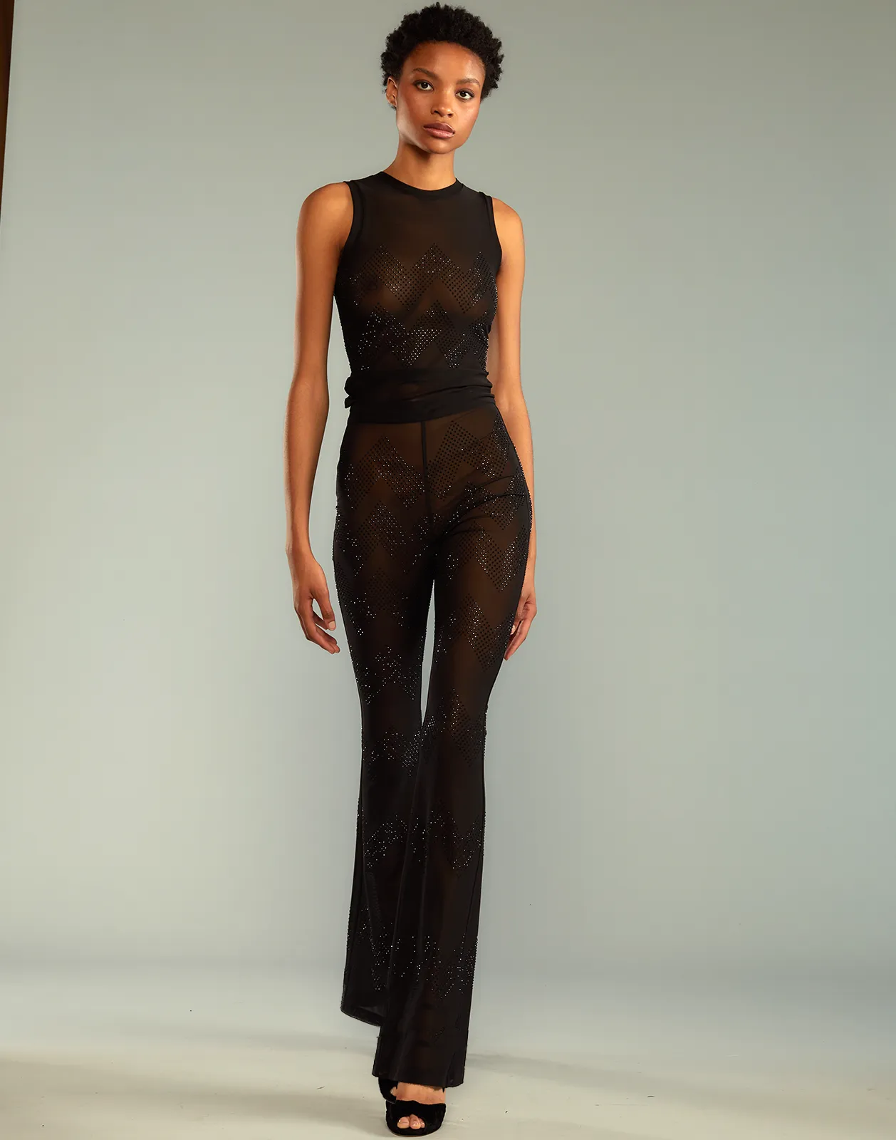 Amelia Crystal Mesh Top