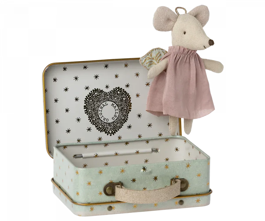 Angel Mouse in Suitcase