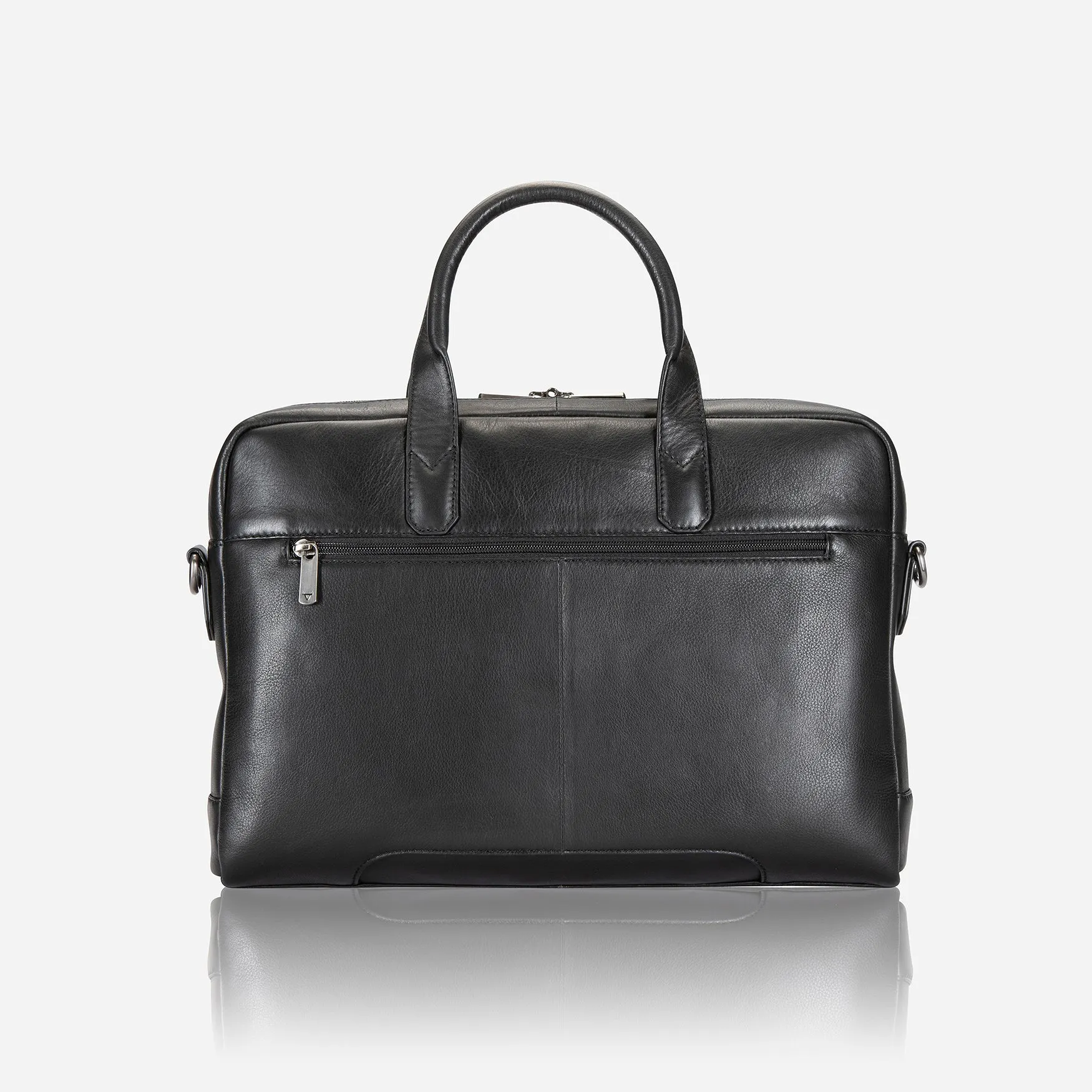 Armstrong 15" Slimline Leather Laptop Bag, Black