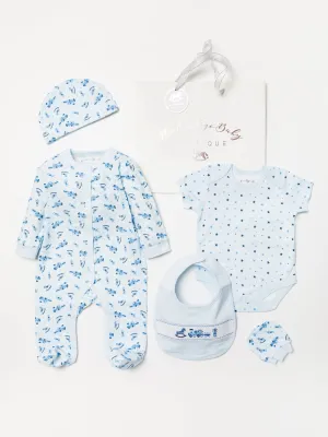 Baby Boys 5pc Mesh Bag Gift Set - Tractors (NB-6 Months) (PK4) B04286