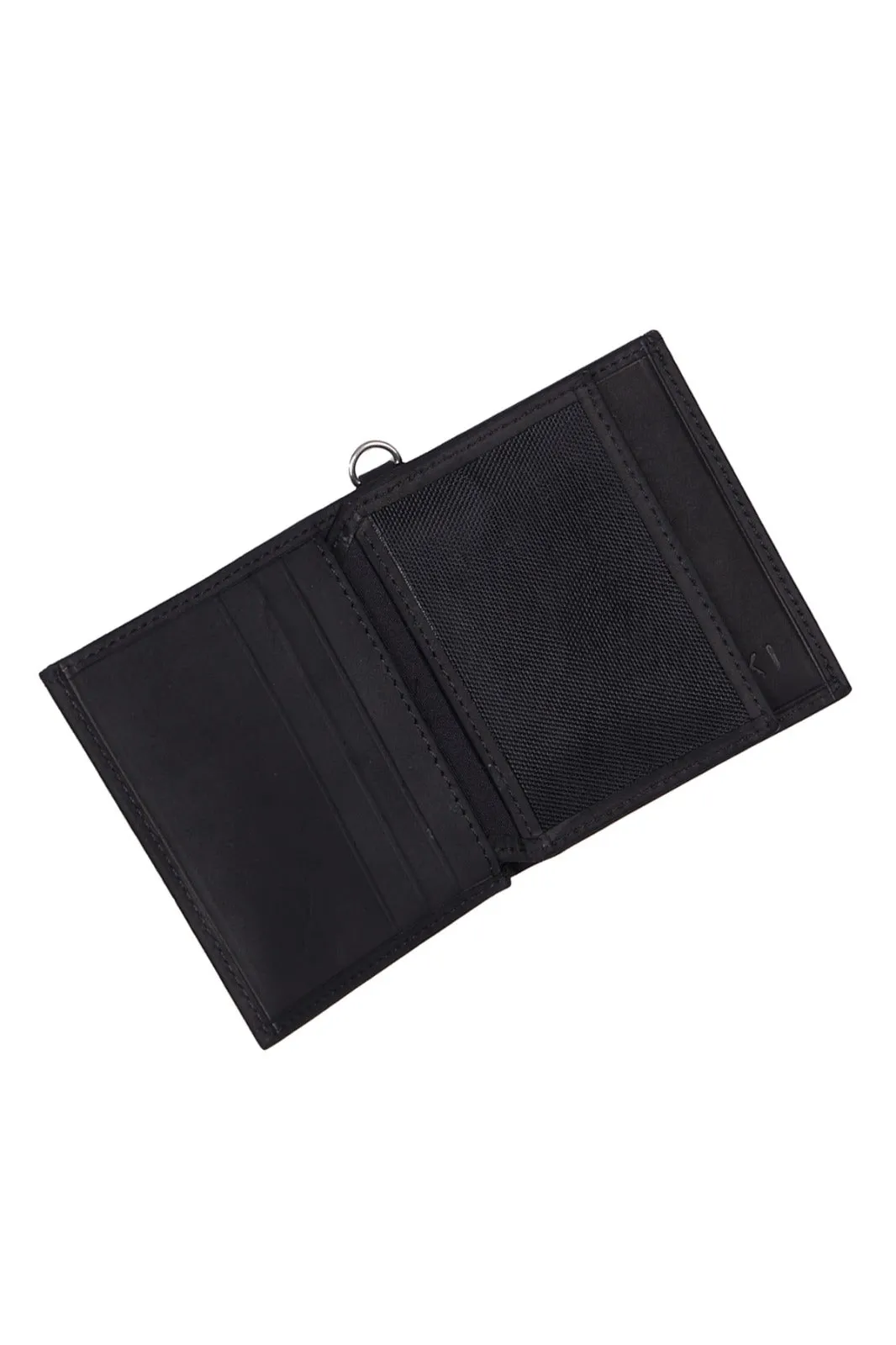 Black Key-Ring Leather Wallet