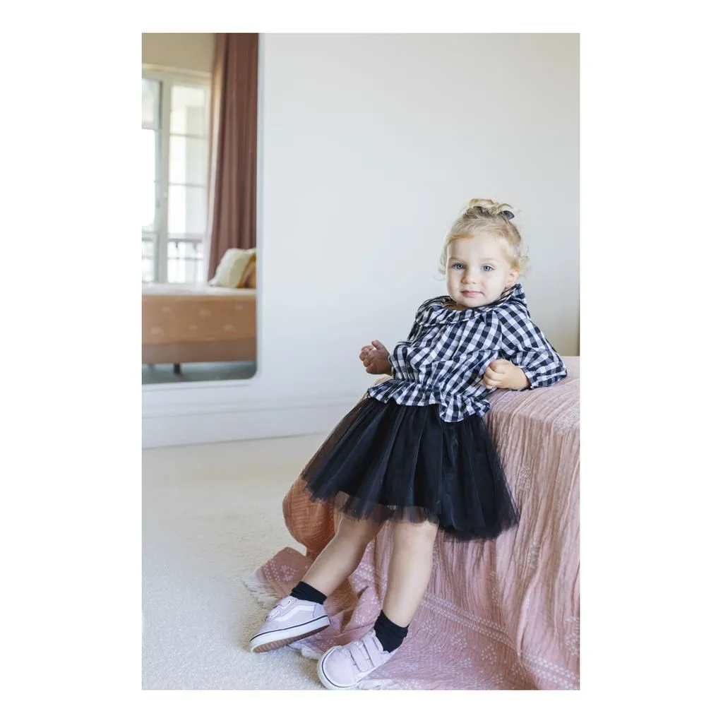 Black Plaid Tutu Dress