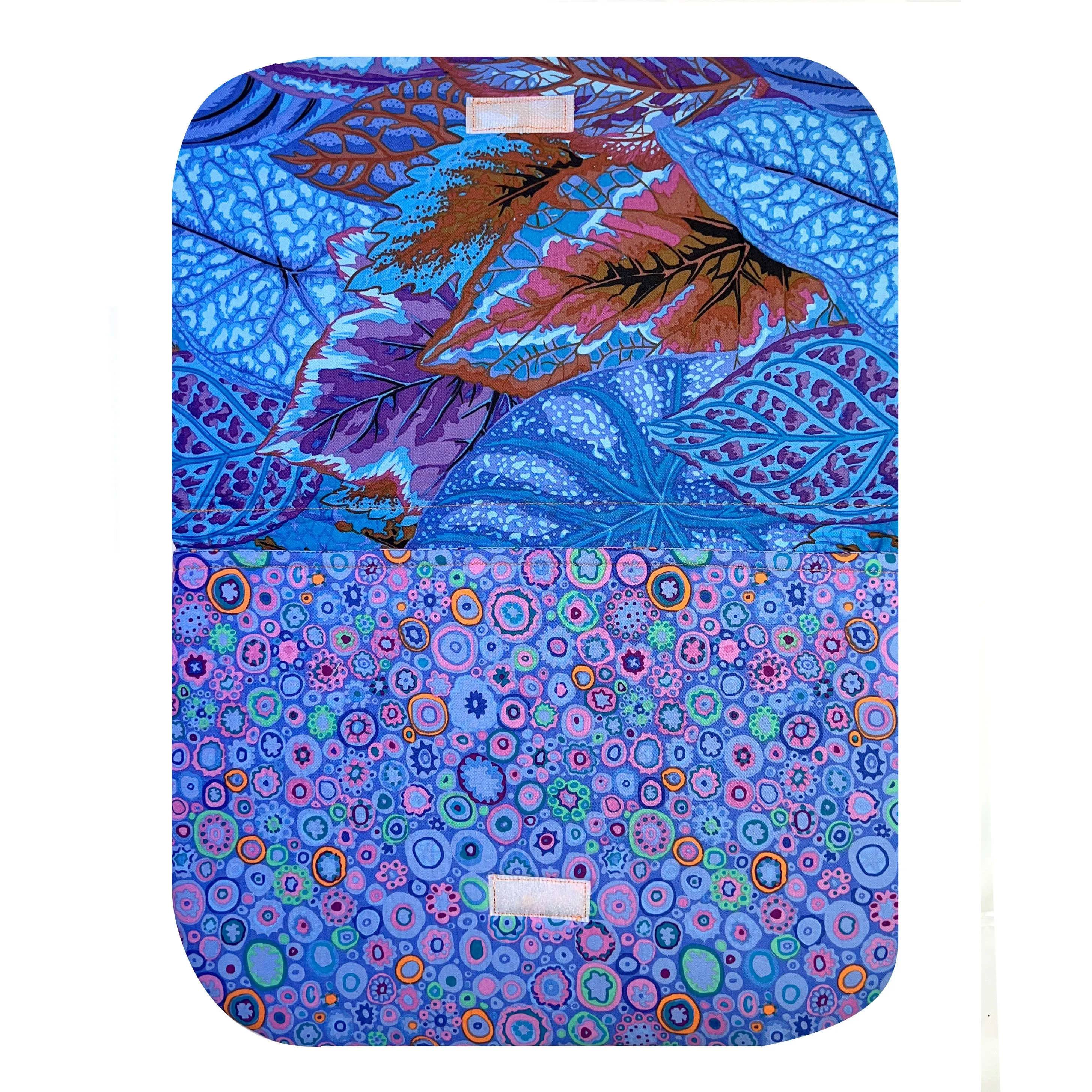 Blue Feather and Circles Pattern iPad Padded Tablet Sleeve
