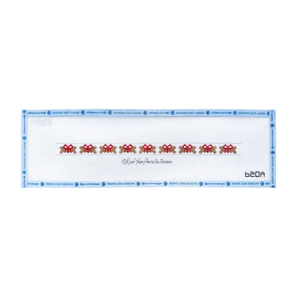 Bones Dog Collar with Red Ribbons