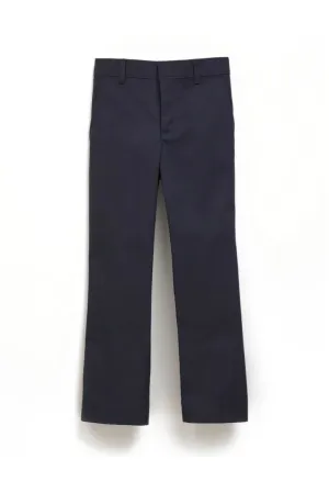 Boys Premium Label Navy Flat Front Pants