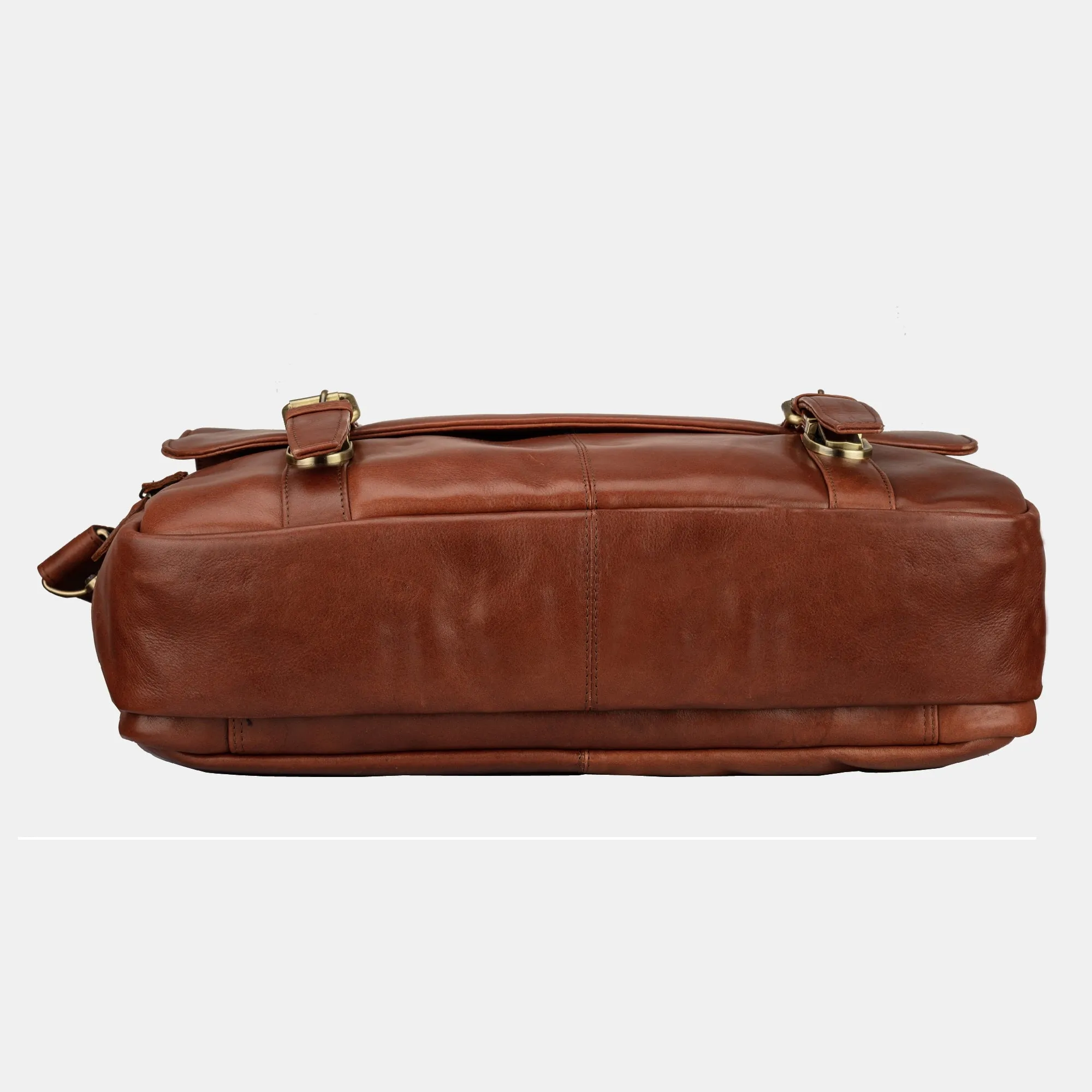 Brown Designer Vintage Leather Messenger 15.6 inch Laptop  Bag For Men & Women