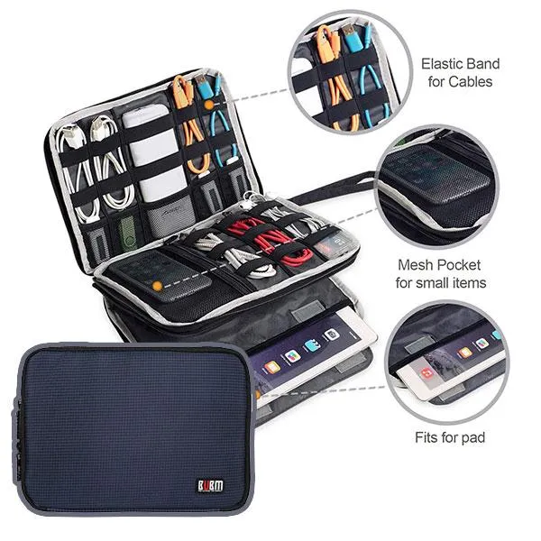 BUBM Double-Layered Travel Gadget Organiser Bag-DIO-XL