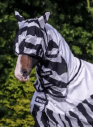 Bucas Buzz Off Rain Zebra Full Neck